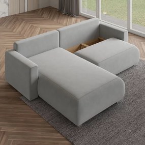 OFERTA Canapea de colt extensibila crem MONORA, reversibila Calitatea a II-a