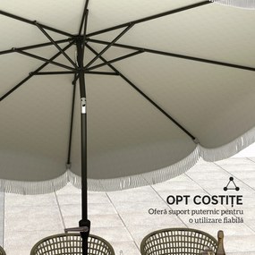 Outsunny Umbrelă de Grădină Inclinabilă 2.7x2.7 m cu Manivelă, Umbrelă Rotundă de Exterior cu 8 Spițe, din Metal și Poliester, pentru Curte sau Balcon, UV 30+, Gri Deschis | Aosom Romania