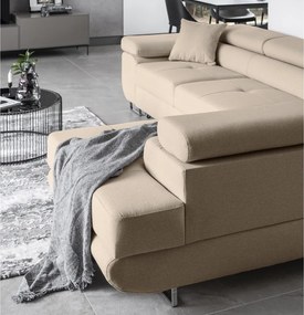 Colțar bej extensibil/cu spațiu de depozitare (cu colț pe partea dreaptă/în formă de ”L”) Anton – ELTAP