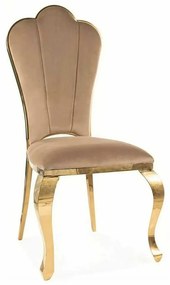 Scaun de bucătărie Motina Velvet, bej / auriu