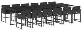 vidaXL Set mobilier de grădină cu perne, 13 piese, negru, poliratan