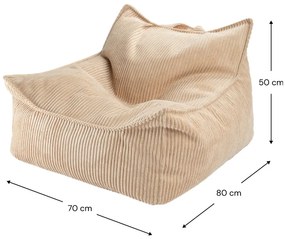 Fotoliu puf pentru copii maro deschis cu tapițerie din catifea reiată Chair – Wigiwama