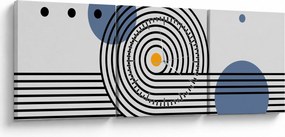 Tablou - Abstracție minimalistă N⁰1 (cu ceas) (90x30 cm)
