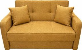 Canapea SAMY NEXT extensibila, 2 locuri, cu lada de depozitare, catifea plusata gri, cadru metalic, 152x100x92 cm Galben Ocru, stofa