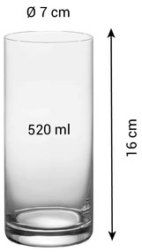 Tescoma Set de pahare pentru băuturi lungiCHARLIE, 6 buc., 520 ml, L