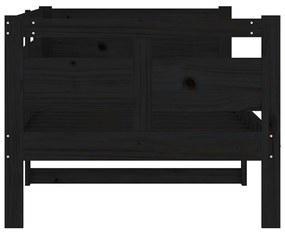 Pat de zi, negru, 80x200 cm, lemn masiv de pin Negru, 80 x 200 cm