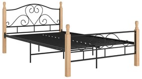 324941 vidaXL Cadru de pat, negru, 120x200 cm, metal