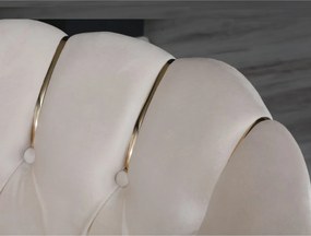 Fotoliu Viena, scaun, verde-auriu, picioare metal auriu, Homs