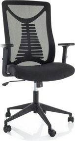 Scaun birou Q-330R, negru, stofa/plasa, 62x48x103/113 cm