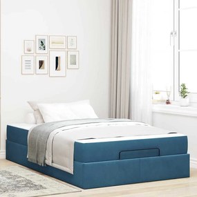 vidaXL Cadru de pat cu depozitare albastru 120 x 190 cm Catifea