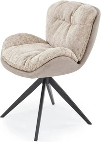 Scaun rotativ K599, bej/negru, stofa/piele ecologica/metal, 62x67x85 c