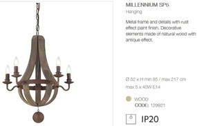 Candelabru design rustic deosebit cu 5 brate MILLENNIUM SP5 129921