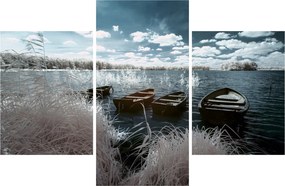 Tablou - Bărci de lemn pe lac (90x60 cm)