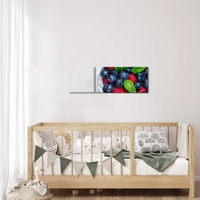 Tablou - bol cu fructe de pădure (cu ceas) (90x30 cm)