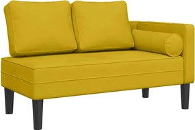 vidaXL Fotoliu șezlong cu perne, galben, catifea