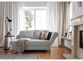 Șezlong gri deschis cu tapițerie din catifea reiată (cu colț pe partea dreaptă) Chic Charlotte – Miuform