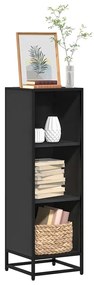 vidaXL Bibliotecă, negru,33,5x33x107,5 cm, lemn prelucrat