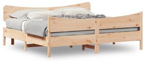 3216372 vidaXL Cadru de pat cu tăblie, 180x200 cm, lemn masiv de pin