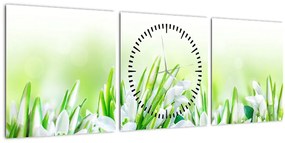 Tablou - Ghiocei (cu ceas) (90x30 cm)