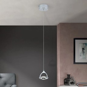 Pendul LED cu cristal K9 design lux MOON crom