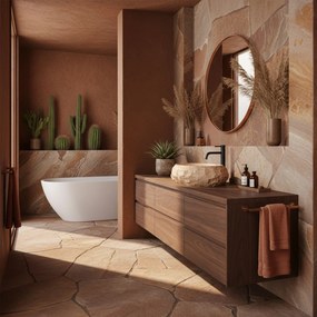 Lavoar pe blat Mika Light Terracotta