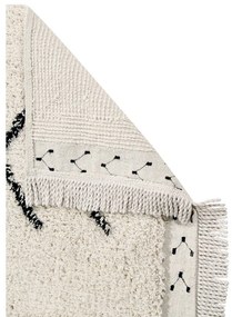 Covor crem lavabil/țesut manual din bumbac 140x210 cm Bereber Rhombs – Lorena Canals