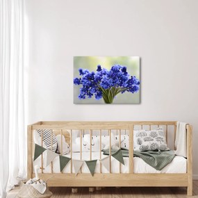 Tablou buchet cu flori albastre (70x50 cm)