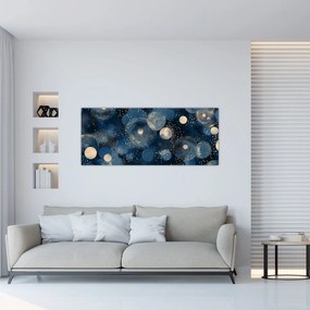 Tablou - Inele Albastru-Aurii (120x50 cm)
