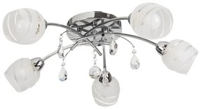 Plafoniera cu 5 brate, finisaj crom, diametru 60cm, Melissa  2622 RX