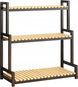 Suport pentru flori GREENY 3 rafturi 95x80 cm, negru / decor stejar