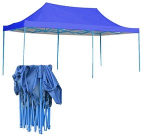 Pavilion pliant 2,9x5,7m-albastru, cu geanta de transport