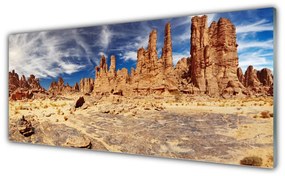 Tablou pe sticla Desert Peisaj Maro Alb Albastru