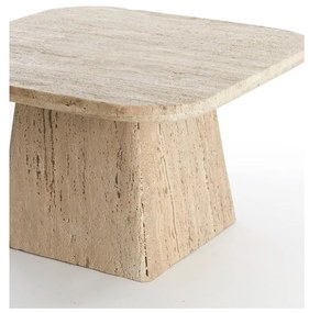 Măsuță de cafea bej cu blat din piatră 60x60 cm Kepami – Light &amp; Living