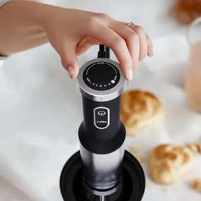 Blender, tocător și mixer 3 în 1 AENO AHB0004B, 1200 W, 0,5 l, 18 viteze, funcție Turbo, motor DC, negru/inoxidabil