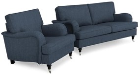 Set mobilier tapițat Bloomington A128Tapiterie, Picioare: Metal, Lemn, Role