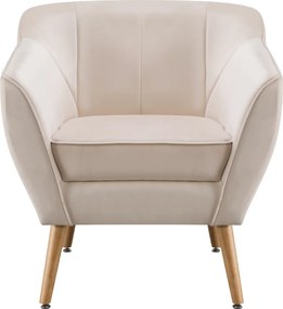 Fotoliu de design, ţesătură Velvet bej/natur, VIODA