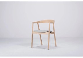 Scaun din lemn masiv de stejar Gazzda Muna, albastru - gri