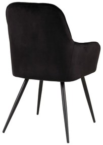 Set de scaune de sufragerie negru cu cotiere 2 buc. tapițat Harbo – House Nordic