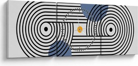 Tablou - Abstracție minimalistă N⁰3 (cu ceas) (90x30 cm)