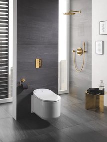 Palarie dus fix Grohe Rainshower Cosmopolitan 310, O31 cm cu brat pe perete, auriu (cool sunrise)
