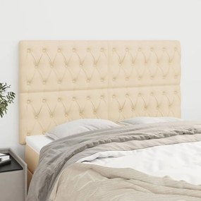 vidaXL Tăblii de pat, 4 buc, crem, 80x7x78/88 cm, textil