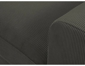 Colțar negru extensibil, cu spațiu de depozitare cu tapițerie din catifea reiată (cu colț pe partea stângă, cu șezlong) Kyoto – Cosmopolitan Design