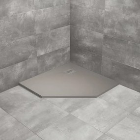 Cadita dus compozit pentagonala Radaway Kyntos PT 100x100 cm gri ciment