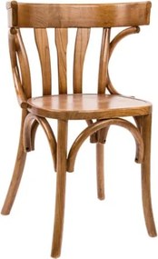 Scaun dining vintage din lemn masiv de ulm, finisaj natural, 40×40×77 cm, „Vienna"