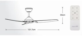 Ventilator de tavan Lucci air 21616349 POLIS IP55 negru + telecomandă