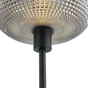 Lampă de podea de design neagră cu sticlă fumurie cu 2 lumini - Brianna