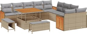vidaXL Set de canapele pentru grădină 17 pcs Beige și gri deschis