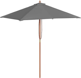 vidaXL Umbrelă de soare, exterior, stâlp lemn, 150x200 cm, antracit