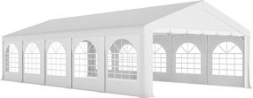 Outsunny Pavilion pentru Petreceri 10x5 m cu 10 Pereți Laterali Detașabili, Pavilion de Grădină cu 5 Secțiuni, Uși cu Fermoar și Ferestre, Pavilion pentru Nunți, Evenimente, Întâlniri, UV30+, Alb | Aosom Romania