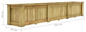 Jardiniera inalta, 291 x 50 x 50 cm, lemn de pin tratat 1, 291 x 50 x 50 cm